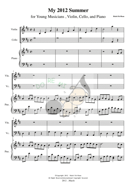 My 2012 Summer-Piano Trio for Young Musicians