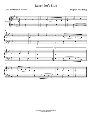 Lavender's Blue (arr. Dominic Meccia)