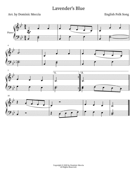 Lavender's Blue (arr. Dominic Meccia)