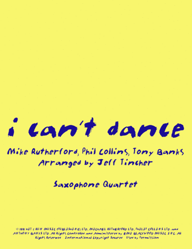 I Can't Dance (arr. Jeff Tincher)