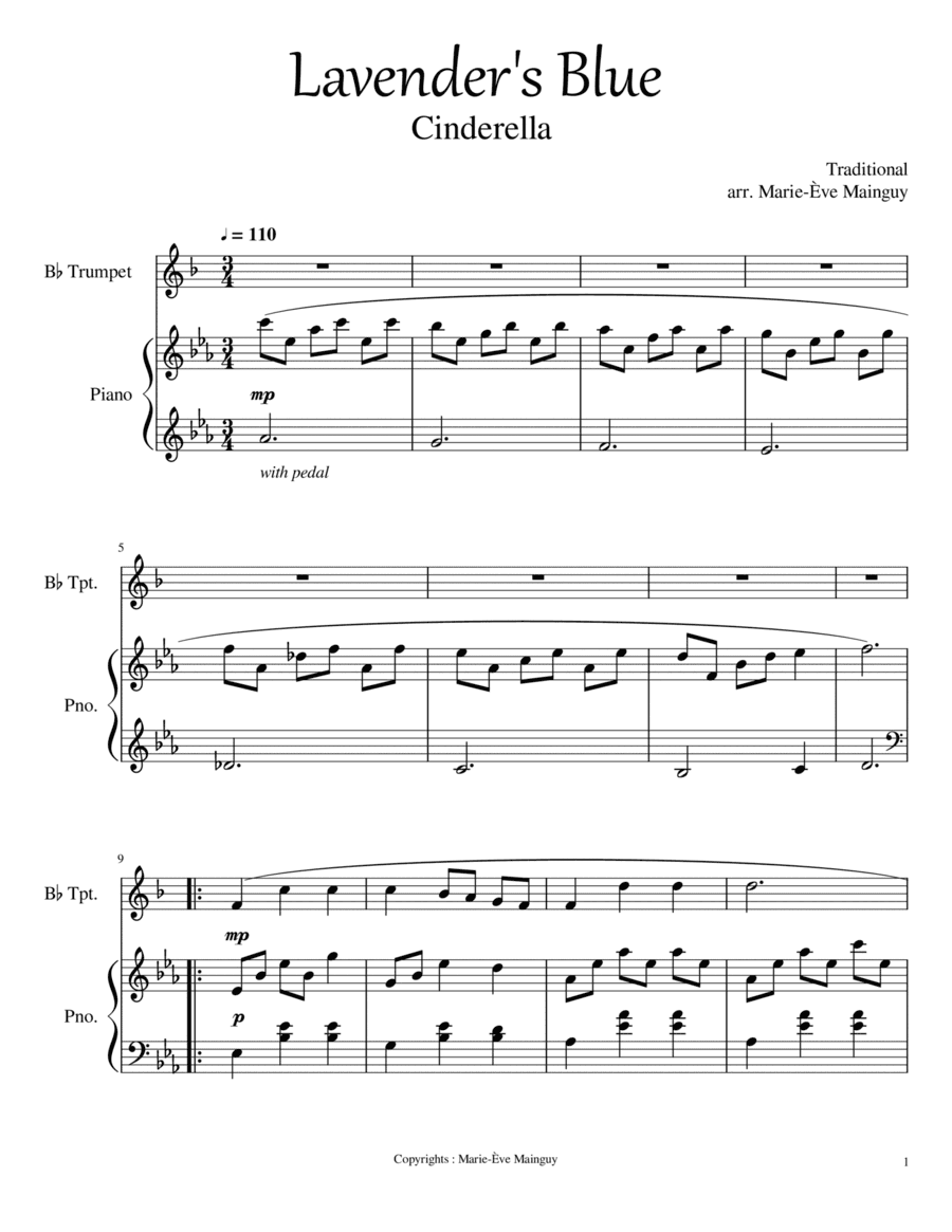 Lavender's Blue (arr. Marie-Ève Mainguy)