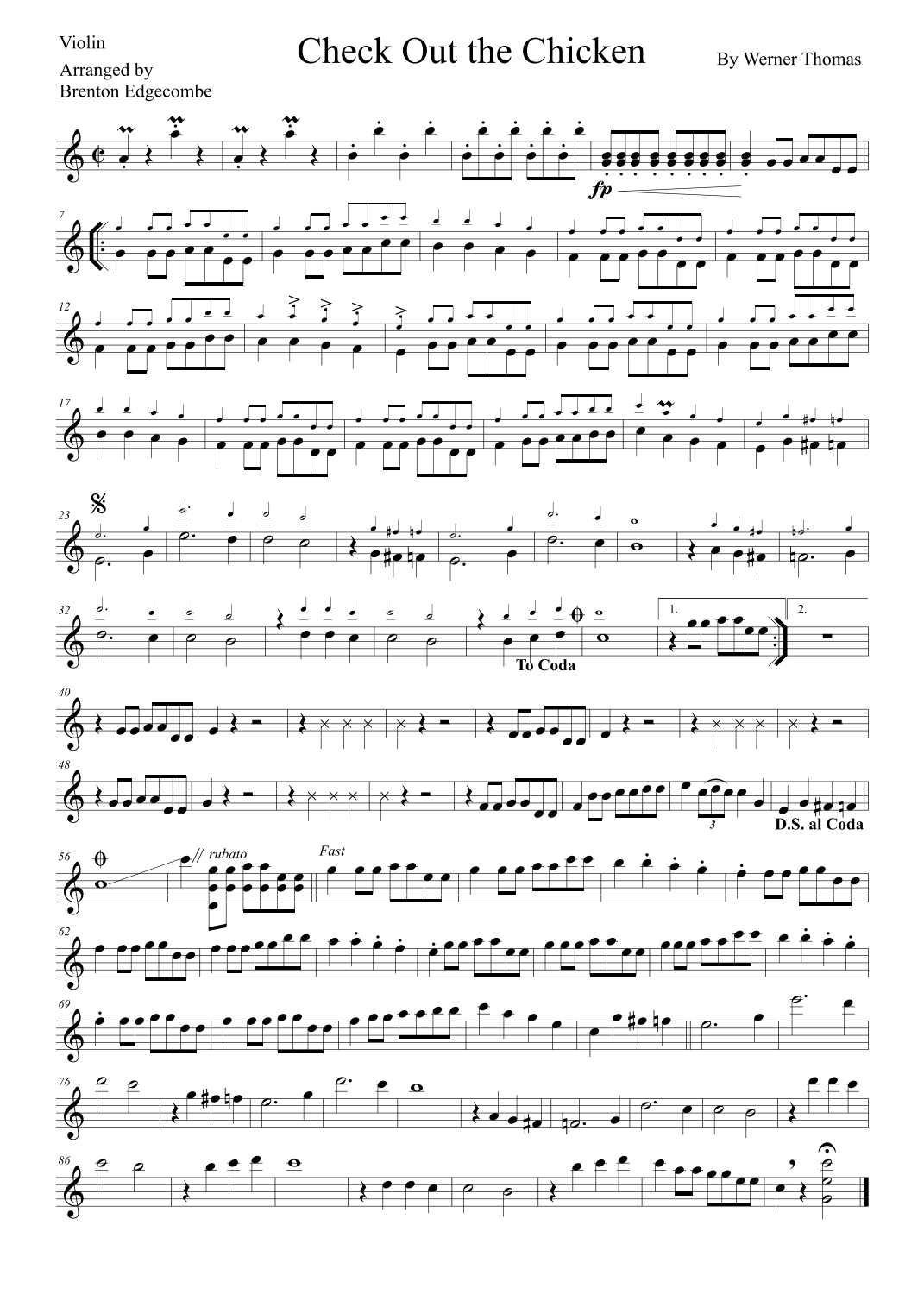 Check Out the Chicken (arr. Brenton Edgecombe)