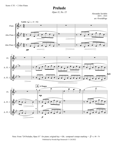 Prelude,  Op. 11, No. 15 (arr. Overda Page)