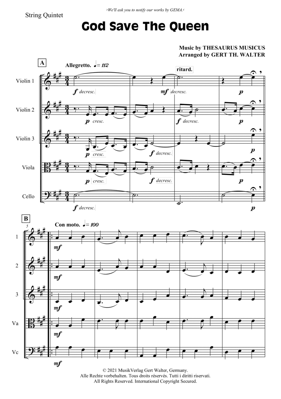 God Save The Queen (arr. Gert Th. Walter)