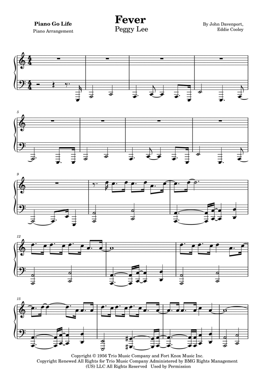 Fever (arr. Piano Go Life)