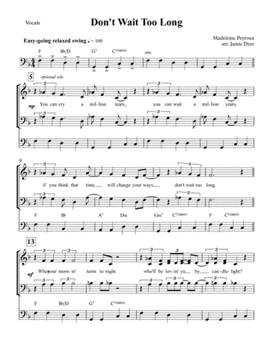 Don't Wait Too Long (arr. Jamie Dyer)