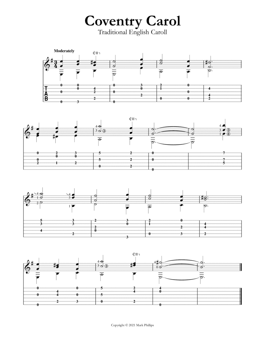 Coventry Carol (arr. Mark Phillips)