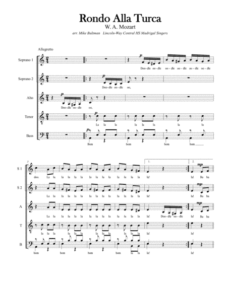 Rondo Alla Turca (Mozart) (arr. Mike Bultman)
