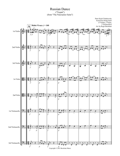 Russian Dance ("Trepak") (from "The Nutcracker Suite") (F) (String Octet - 3 Violins, 2 Violas, 3 Ce (arr. Regis Bookshar)