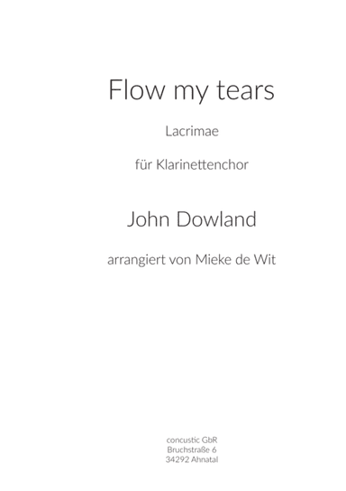 Flow my tears for Clarinet Choir