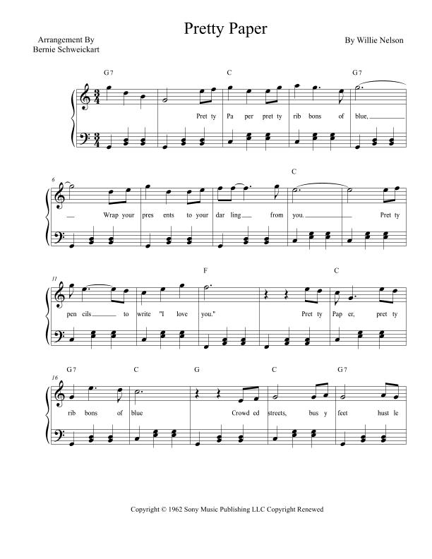 Pretty Paper (arr. Bernie Schweickart)