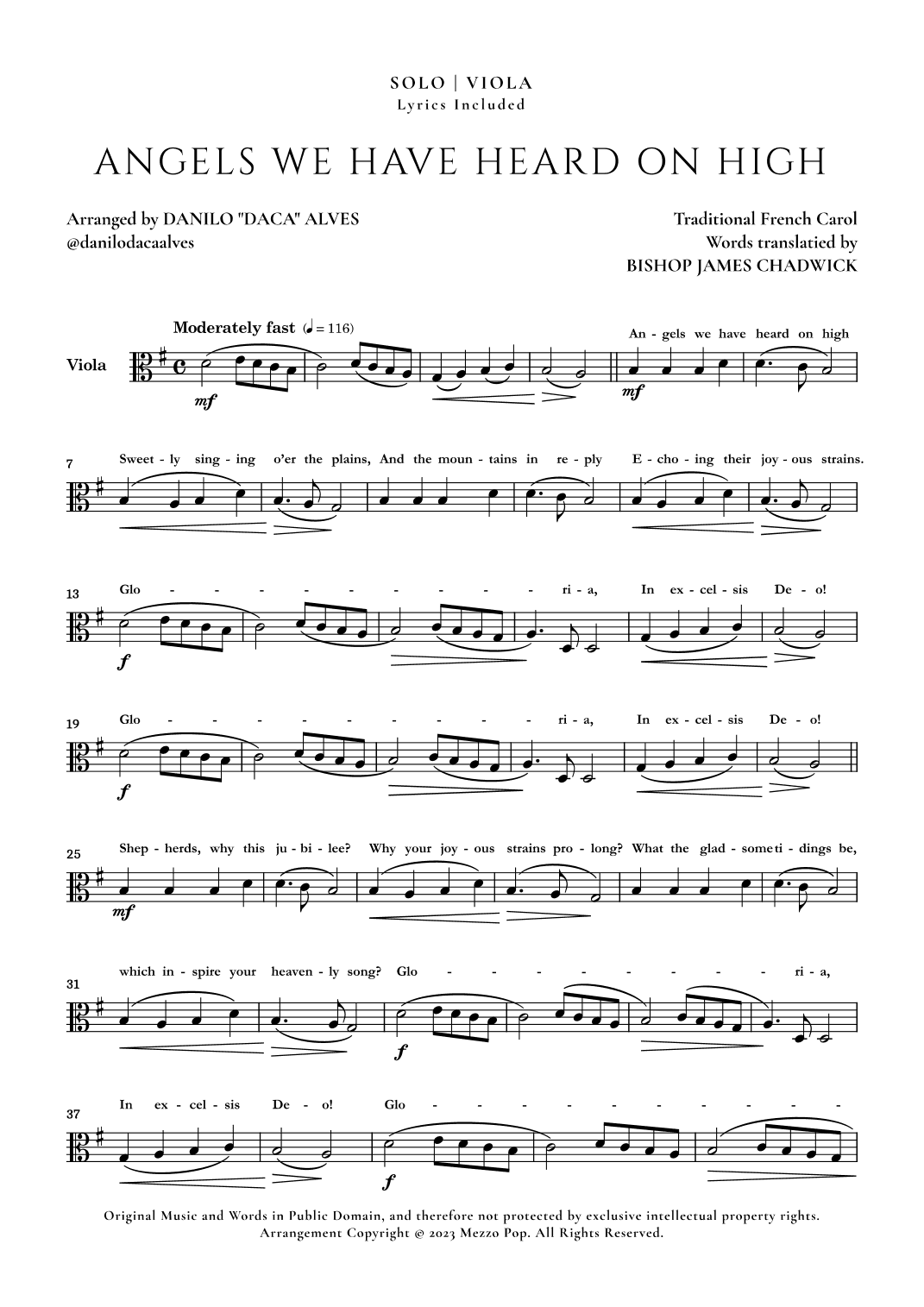 Angels We Have Heard On High (arr. Danilo "Daca" Alves)