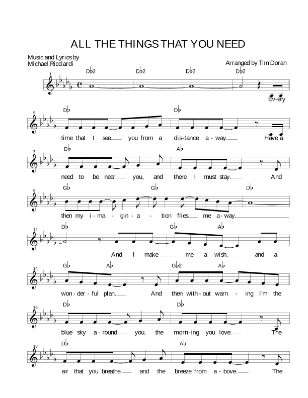 ALL THE THINGS THAT YOU NEED