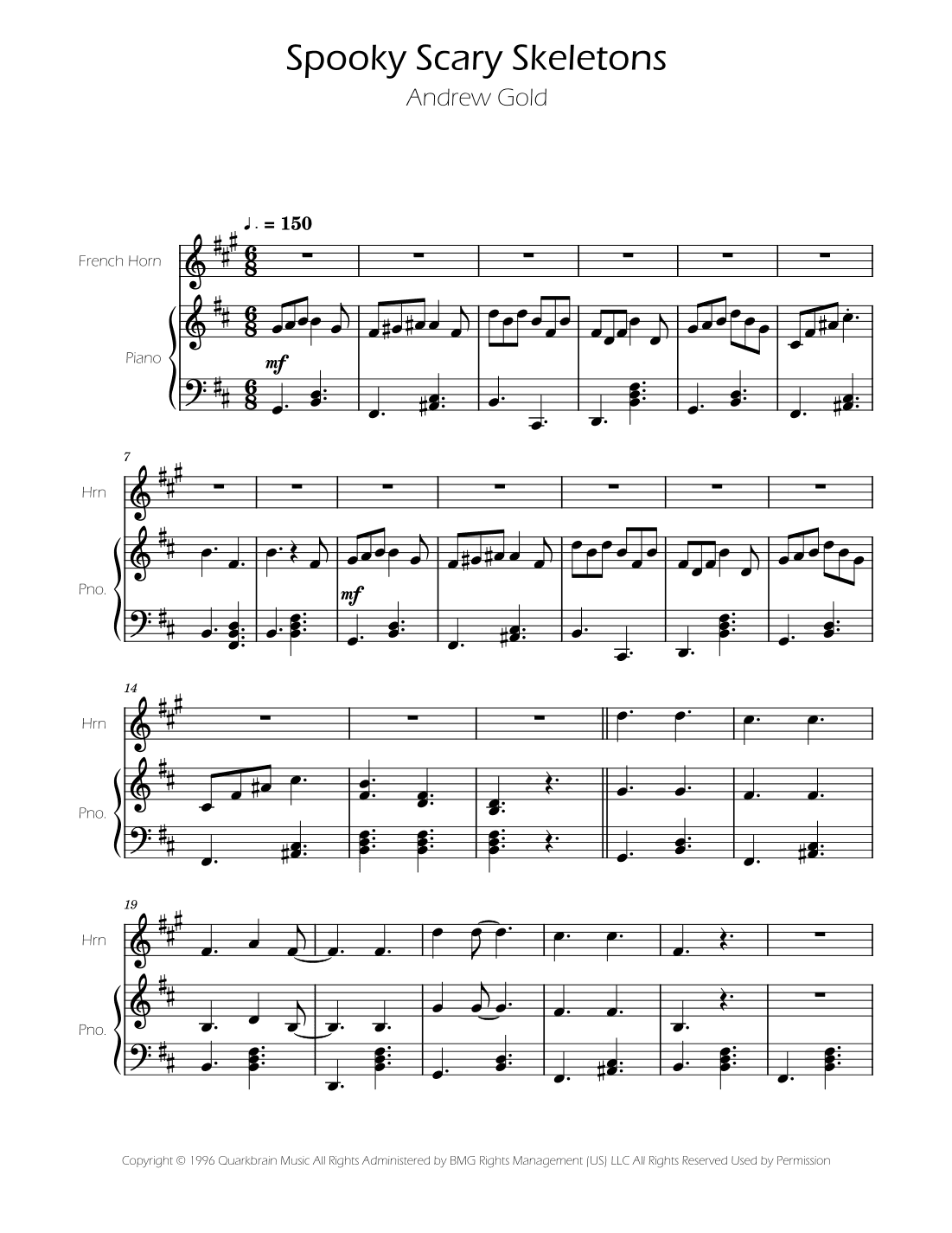 Spooky Scary Skeletons (arr. Ygor Nunes)