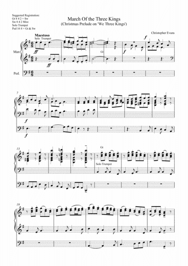 March Of the Three Kings for Organ
