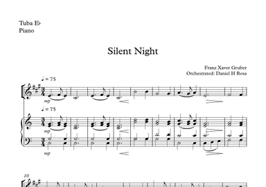 Silent Night - Christmas Carol - Eb Tuba and Piano (arr. Daniel H Rosa)