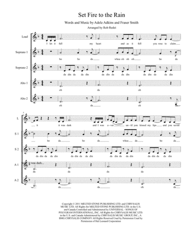 Set Fire To The Rain (arr. Rob Redei)