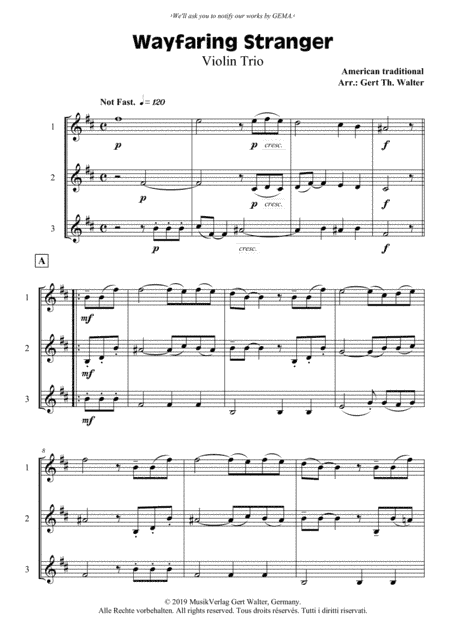 Wayfaring Stranger (arr. Gert Th. Walter)