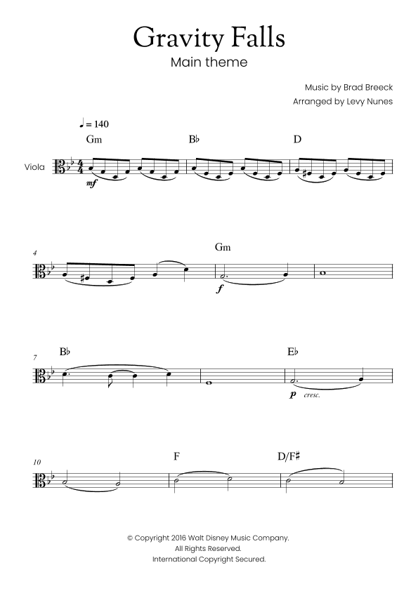 Gravity Falls (main Theme) (arr. Levy Nunes)