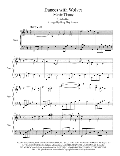 Dances With Wolves (arr. Betty May Hansen)