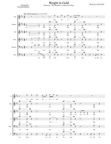 Weight In Gold (arr. Taylor Smith)