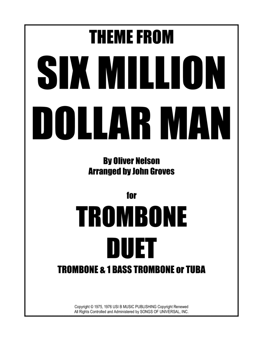Theme From Six Million Dollar Man (arr. John Groves)