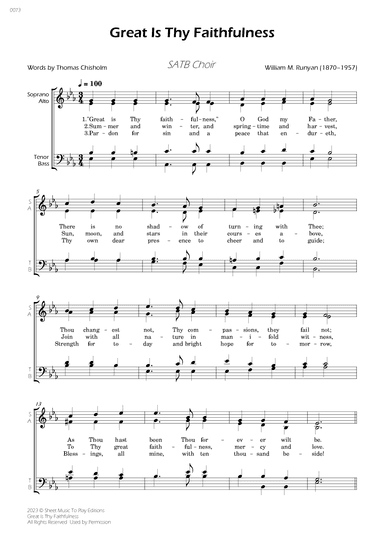 Great Is Thy Faithfulness - SATB Choir (arr. César Madeira)