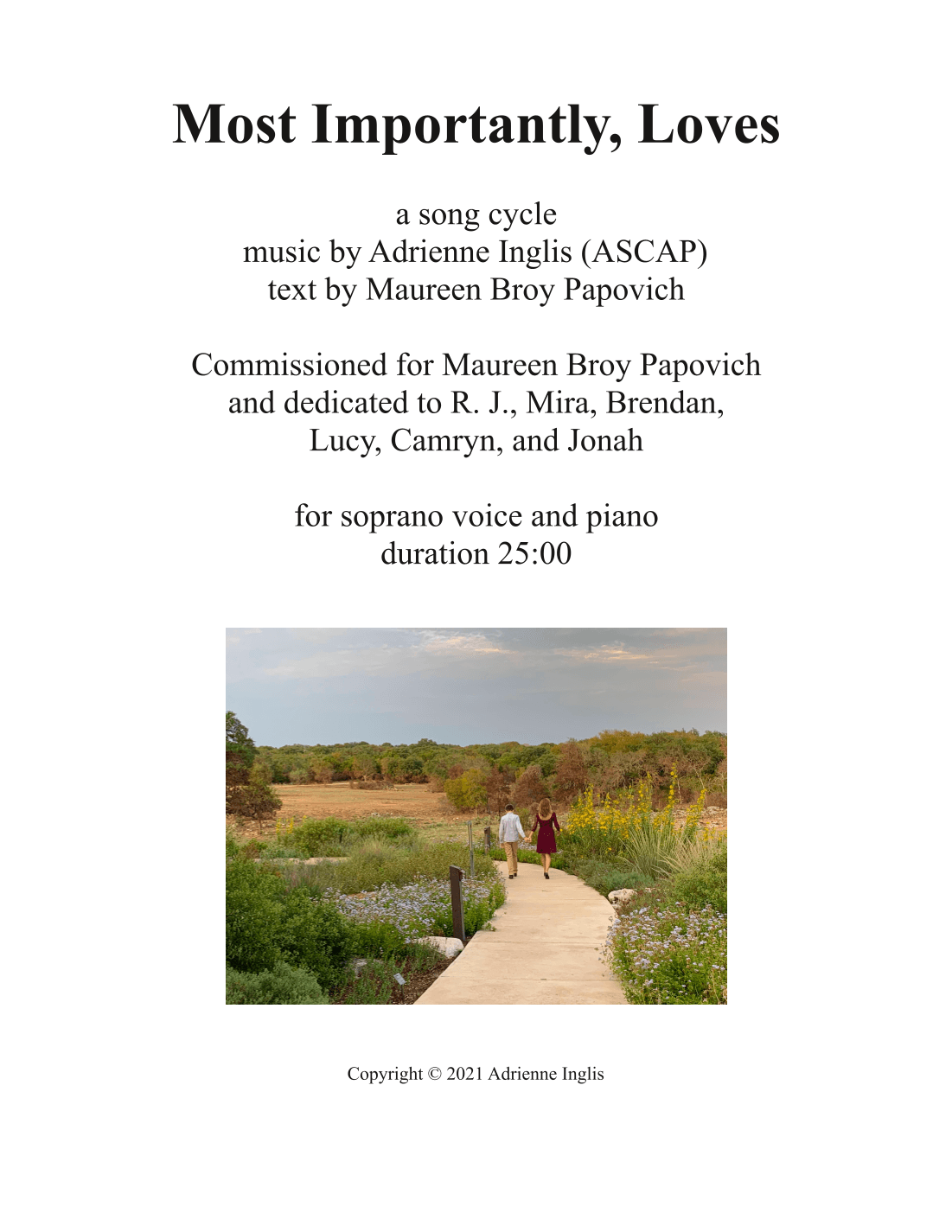 Most Importantly, Loves, a song cycle for soprano and piano