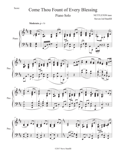 Come, Thou Fount of Every Blessing--Piano Solo (arr. Steve Stanfill)