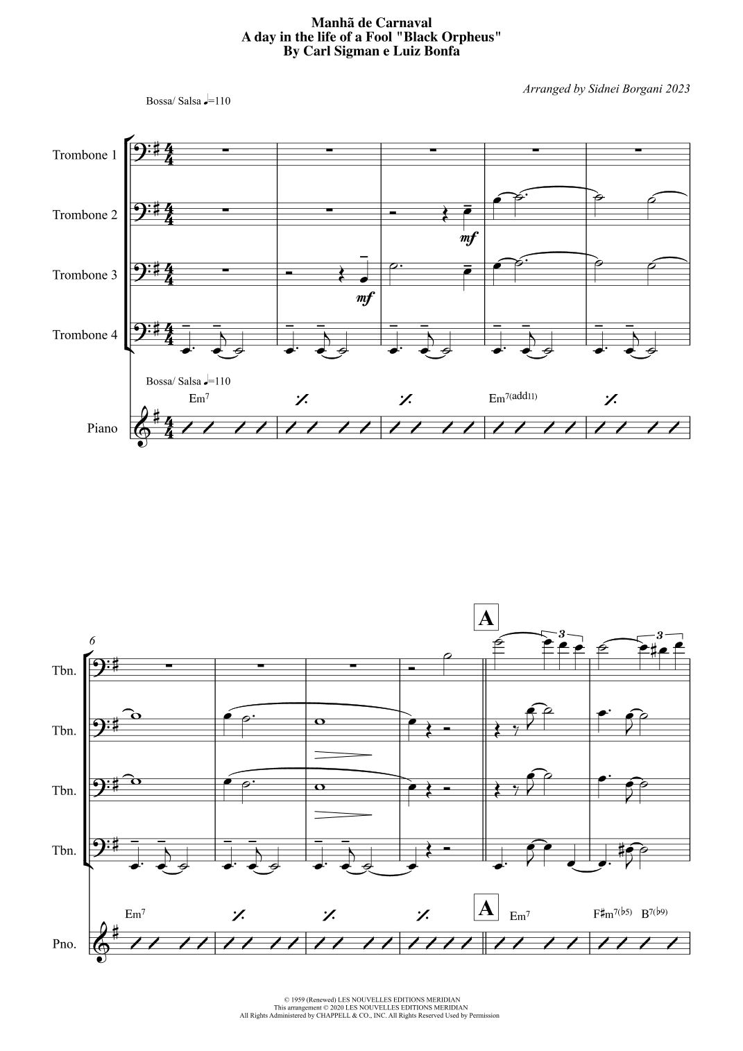 A Day In The Life Of A Fool (manha De Carnaval) (arr. Sidnei Borgani)