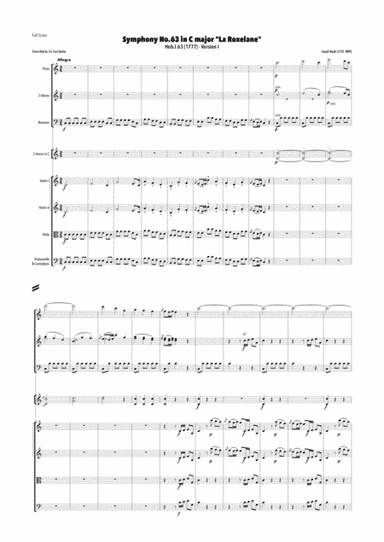 Haydn - Symphony No.63 in C major, Hob.I:63 "La Roxelane" Ver.I (arr. J.G. Cucó Barber)