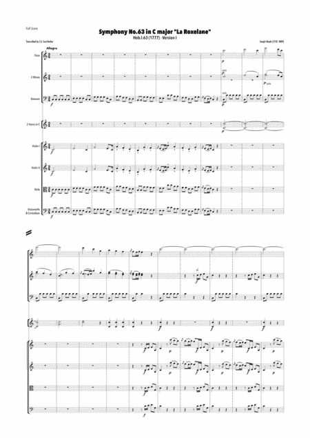 Haydn - Symphony No.63 in C major, Hob.I:63 "La Roxelane" Ver.I (arr. J.G. Cucó Barber)