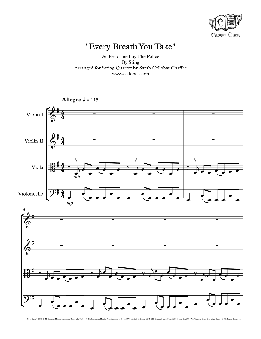 Every Breath You Take (arr. Sarah Cellobat Chaffee)