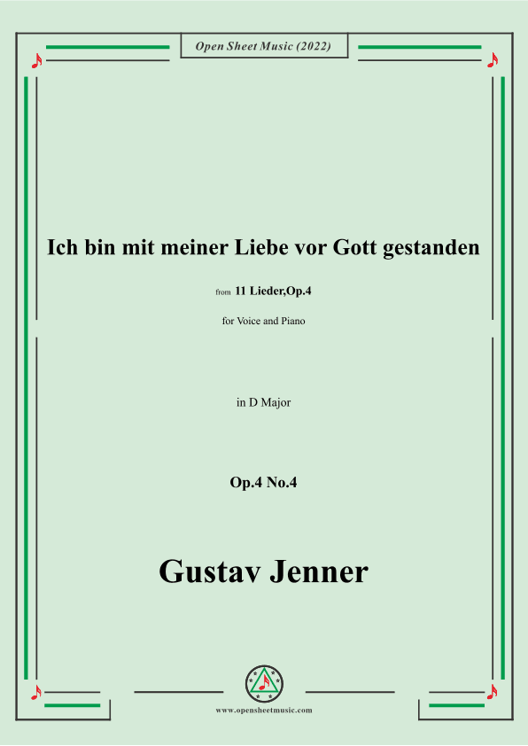 Jenner-Ich bin mit meiner Liebe vor Gott gestanden,in D Major,Op.4 No.4 (arr. OSM Press)