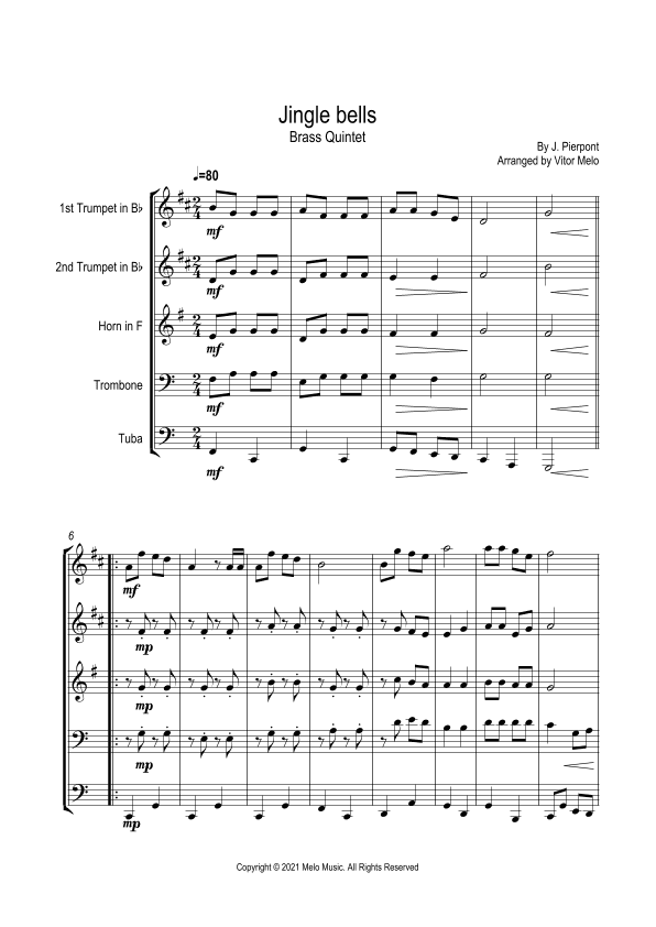 Jingle Bells - Brass quintet (arr. Vitor Melo)