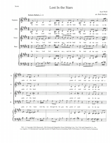 Lost In The Stars (arr. Beth Mueller)