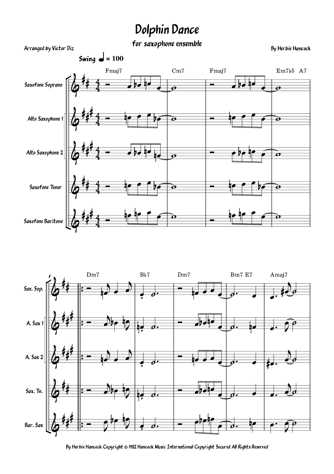 Dolphin Dance (arr. Víctor Diz)