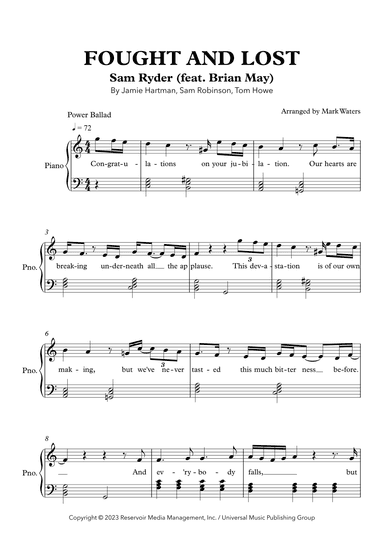 Fought & Lost (arr. Mark Waters)