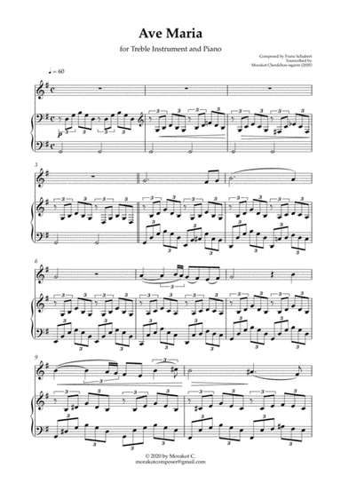 Ave Maria (Schubert) for Treble Instrument (arr. Morakot Cherdchoo-ngarm)