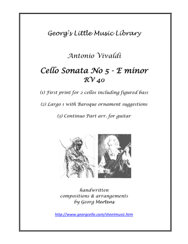 Vivaldi Cello Sonata No 5 E minor arr. for cello & guitar (arr. Georg Mertens)