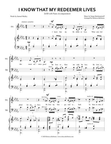 I Know That My Redeemer Lives/Rachmaninoff's 18th Variation (arr. Rebecca Belliston)