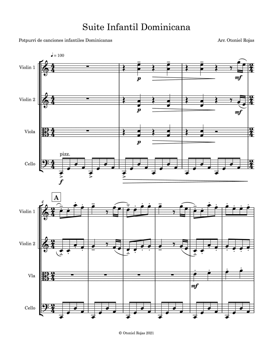 Suite Infantil Dominicana (score and parts) (arr. Otoniel Rojas)