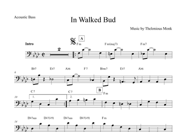 In Walked Bud (arr. The Sheet Music Library)