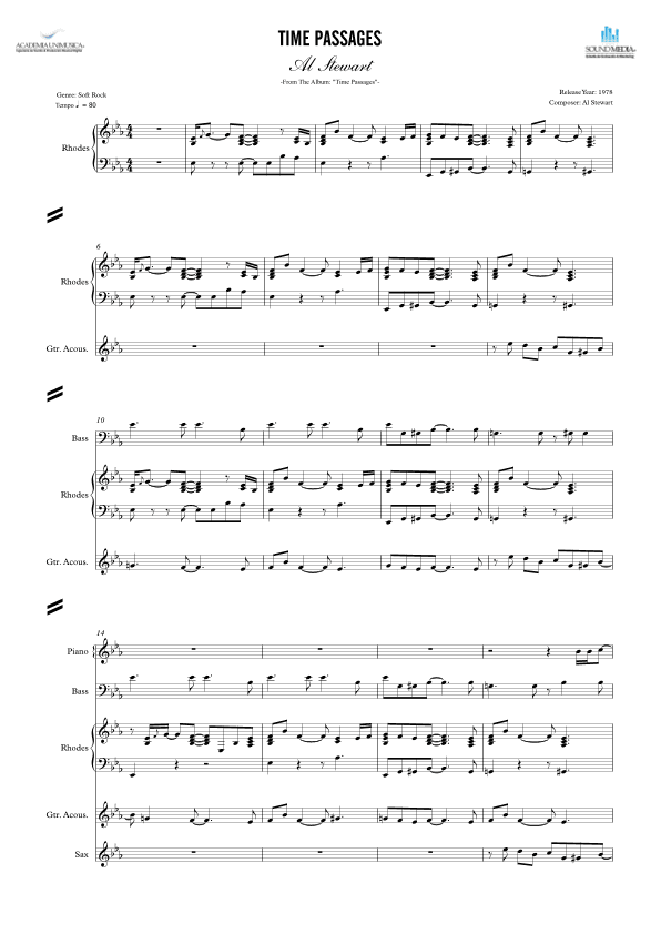 Time Passages - Score Only (arr. Unimusic Academy (Academia Unimusica))