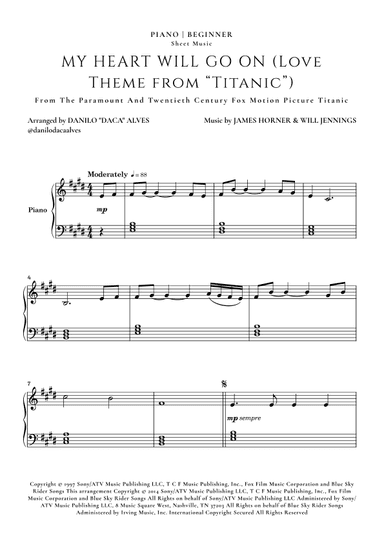 My Heart Will Go On (love Theme From 'titanic') (arr. Danilo "Daca" Alves)