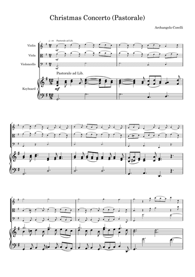 Corelli Pastorale from Christmas Concerto for Piano Quartet (arr. Geoff Cottrell)
