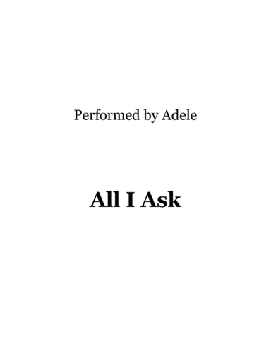 All I Ask (arr. Ronn M)