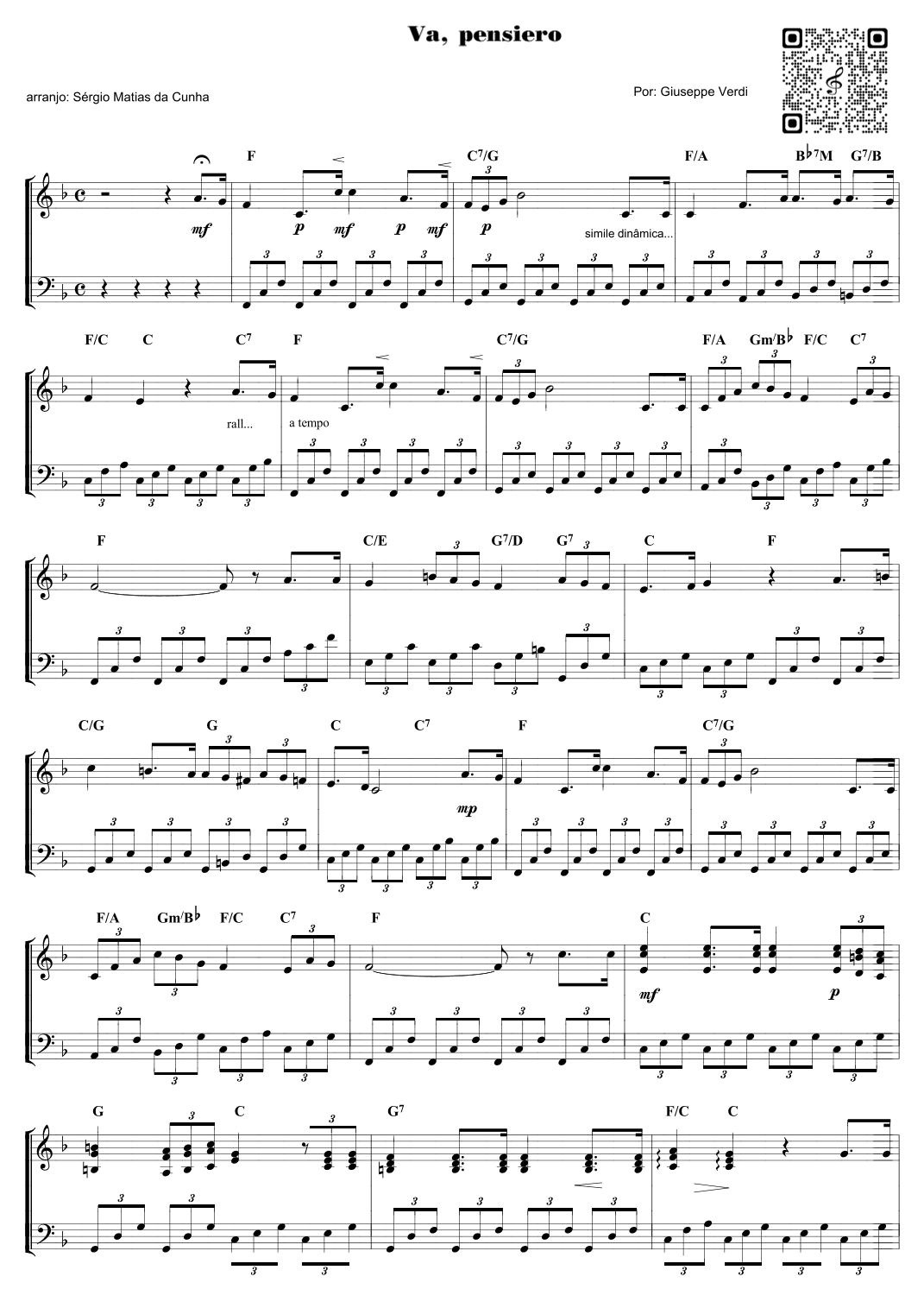 Va pensiero (arr. Sérgio Matias da Cunha)