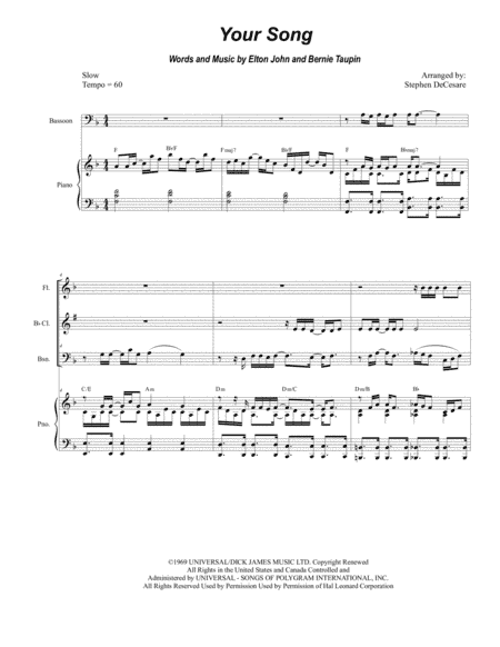 Your Song (arr. Stephen DeCesare)