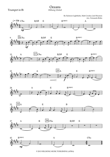 Oceans (where Feet May Fail) (arr. Fernando Britto)